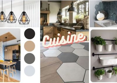 planche tendance - Rénovation intérieure avant après - cuisine ouverte